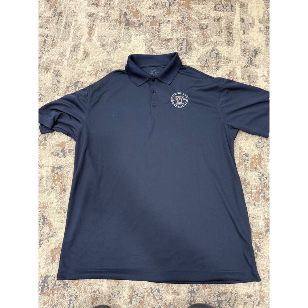 Nike Dri-FIT Villanova Basketball Polo Shirt‎ Mens XL Navy Blue 383807-451